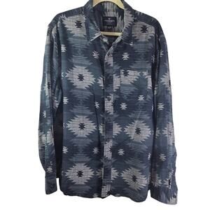 American Eagle XL mens aztec blue classic fit button up‎ long sleeve